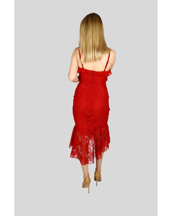 Larisa Balık Elbise Kırmızı (0021)